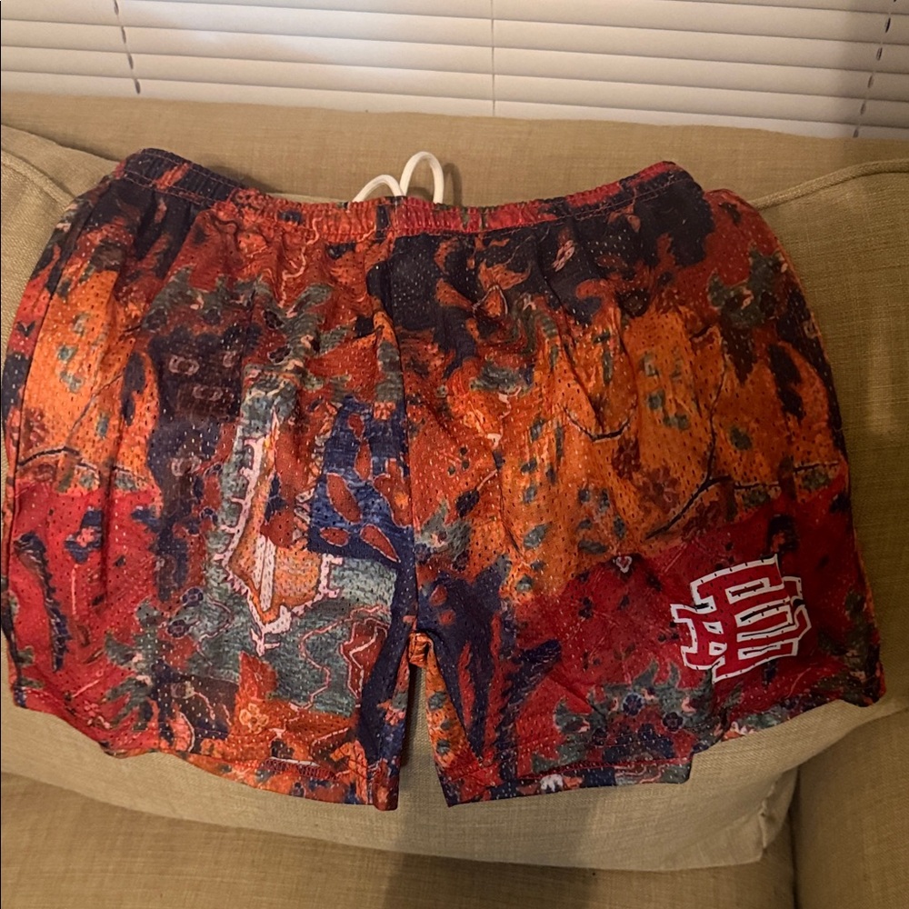 Colorful Patterned Shorts with Logo